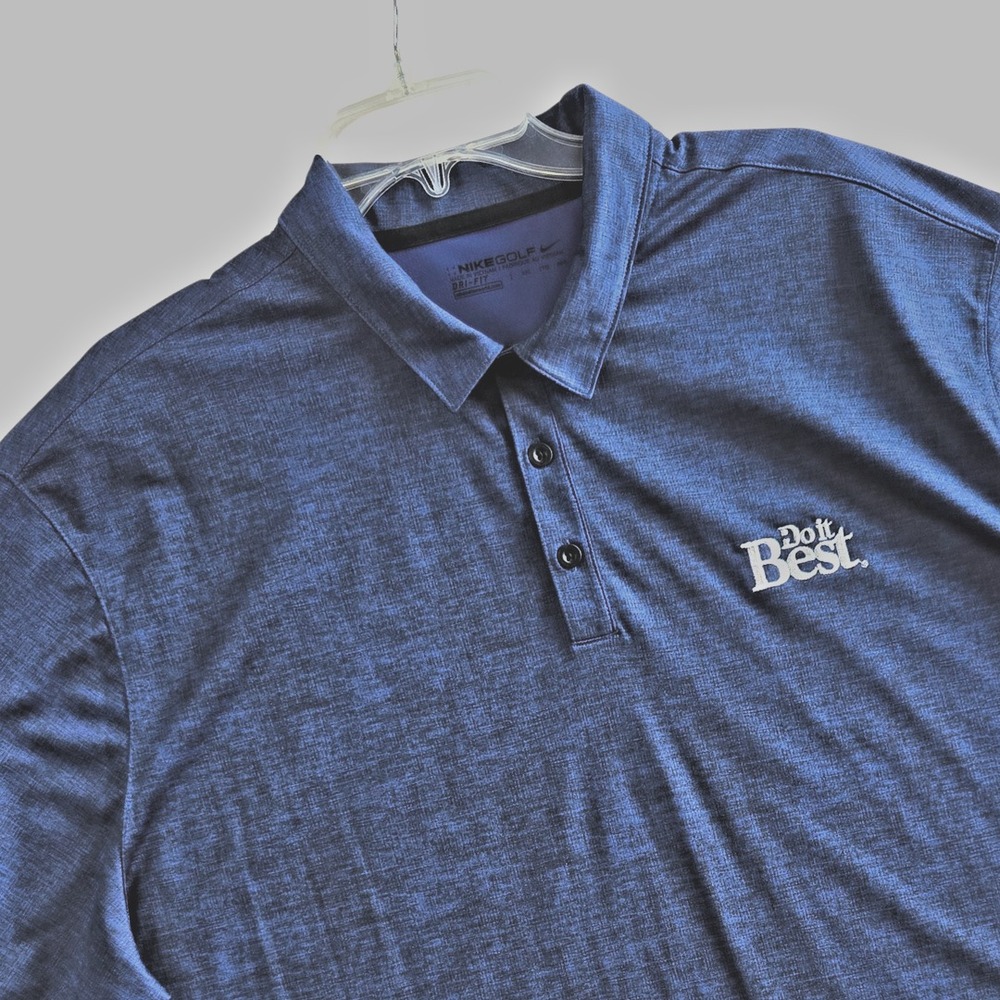 Nike Golf Men's Size 2XL Dri-fit Short Sleeve 1/4 Button Blue‎ Black Breathable